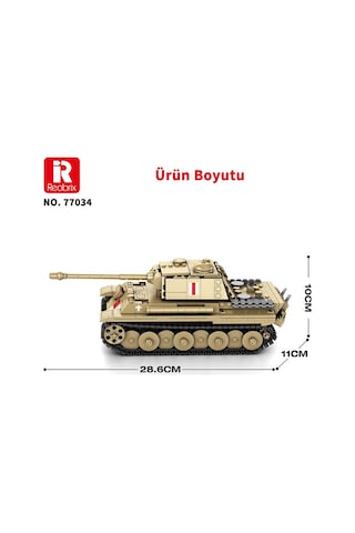 Reobrix 77034 World Of Tanks Pudel Panter Tankı Yaratıcı Yapı Blok Seti Building Blocks - 969 Parça