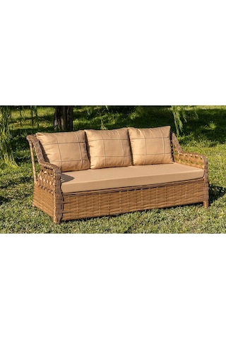 S Collection Rattan Bahçe Takımı Oturma Grubu 3'lü - 7 Kişilik Kahverengi