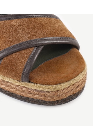 Yargıcı Özel Jüt Boyama Platform Topuklu Sandalet 24ykay4559x 003 Kahverengi