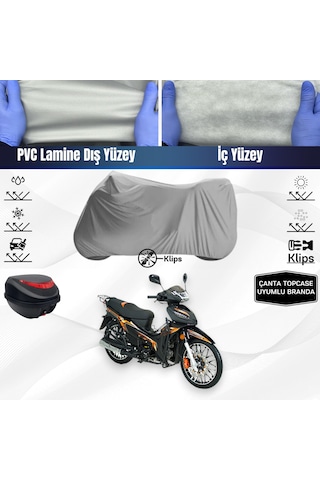 Rks Sniper 50 Pro X Motosiklet Brandası Arka Çanta Topcase Uyumlu Motor Branda