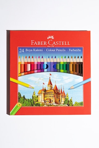 Faber-Castell Karton Kutu Boya Kalemi, 24 Renk, Yumuşak ve Canlı Renkler, Kolay Açılır