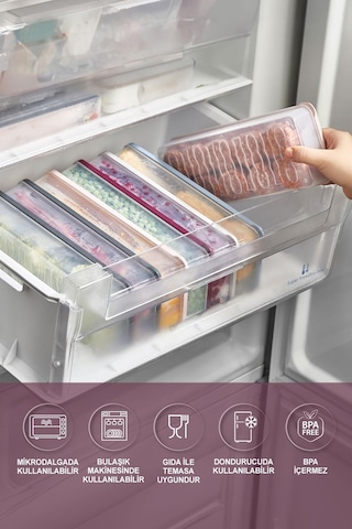 Selka Home 4 Adet 1 Lt. Nora Organizer Buzdolabı  Buzluk Düzenleyici Saklama Kabı