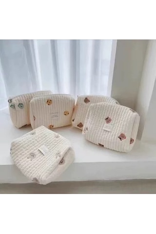 Spot Koreli İns2021 Yeni Fermuarlı Nakış Pamuklu Anne Çantası Bebek Puset Asma Çantası Bebek Bez Çantası Çoklu Ayı Anne Çantası Çok Renkli