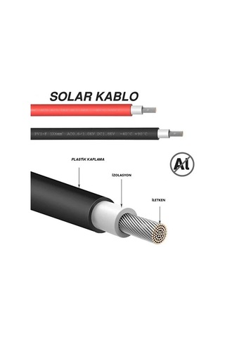 Obus Solar Kablo 6 Mm2 Kırmızı-siyah 10+10 Toplam 20 Metre- 2 Set Mc4 Konnektörlü