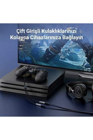 Rocoren Hi-fi Trrs Mikrofon Ve Kulaklık Birleştirici 3.5mm Y Jack Kablo