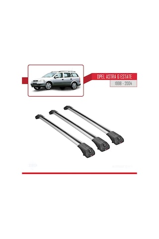 Opel Astra G Sw 1998-2004 Arası İle Uyumlu Ace-1 Ara Atkı Tavan Barı Gri 3 Adet Bar