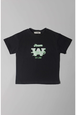 Luess Erkek Çocuk Oversize %100 Pamuklu Kalıp Baskılı Siyah Tişört 2-3 Yaş 8-9 Yaş -siyah Siyah