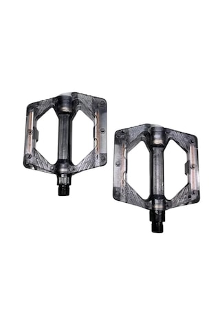 Renkli Platform Pedal Şeffaf Transparan Bilyalı Reflektörlü Bisiklet Pedalı 10x10 Cm Siyah