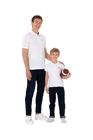 U.S. Polo Assn. Erkek Regular Fit Polo Yaka Basic T-shirt Beyaz