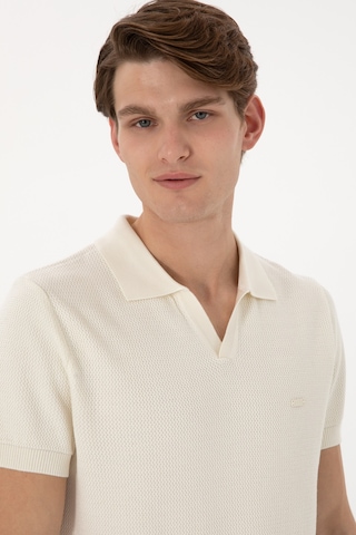 U.S. Polo Assn. Erkek Slim Fit Polo Yaka Krem Tişört 50299409-VR071