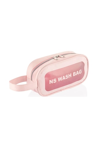Şeffaf Seyahat Makyaj Kozmetik Çantası Açık Pembe Small Açık Pembe