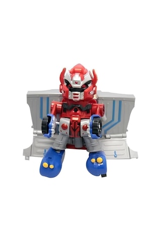 Kırmızı Otobot Transformers Robot Kamyon - Dönüşebilen Işıklı Sesli Oyuncak Modeli Çok Renkli