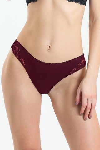 Magic Form 717 Kadın Önü Kumaş Arkası Dantel Külot-bordo Bordo