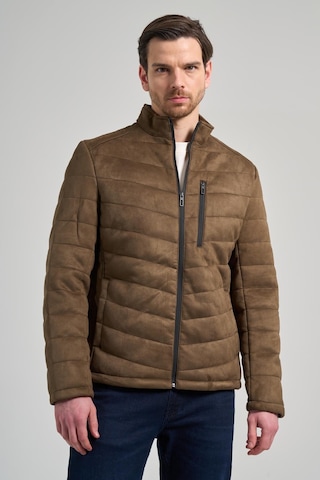 Koyu Haki Dik Yaka Yan Cep Dolum Şişme Standart Fit Esnek Casual Deri Mont 1038245167 Haki