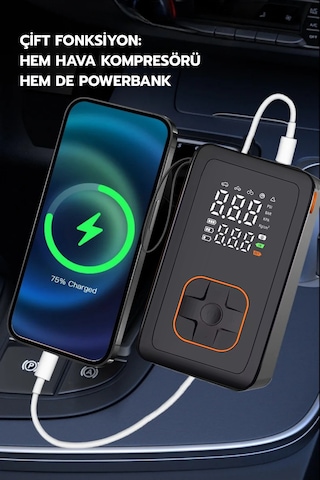 150psı Taşınabilir Kablosuz Şişirme Pompası Bisiklet-araba-motosiklet-top Sişirme Pompası Siyah