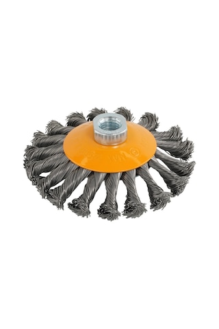 Rotor 115mm M14 Düğümlü Konik Tel Fırça