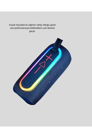 Mey İthalat Mavi Taşınabilir Bluetooth Hoparlör Kompakt Tasarım Ve Güçlü Ses