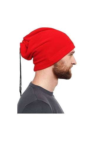 2 Adet Polar Ipli Bere Ve Boyunluk Kırmızı Ve Yeşil Kamuflaj Unisex Bere Boyunluk