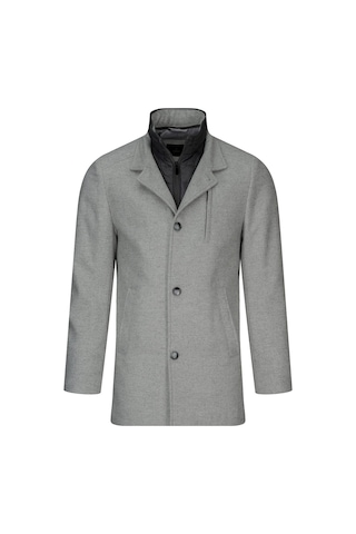 Hatemoğlu Gri Slim Fit Hakim Yaka Yünlü Kaşe Palto 2982372 Gri
