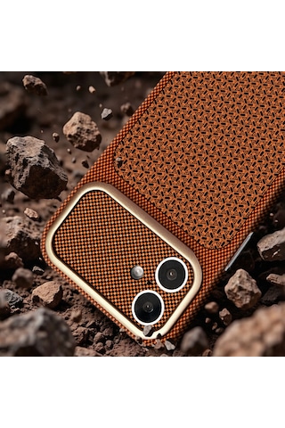 İphone 16 Uyumlu Kılıf M-safe Şarj Özellikli Zore Paris Nexel Sert Pc Kapak Turuncu
