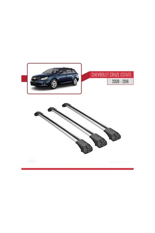 Chevrolet Cruze 2009-2016 Arası İle Uyumlu Ace-1 Ara Atkı Tavan Barı Gri 3 Adet Bar