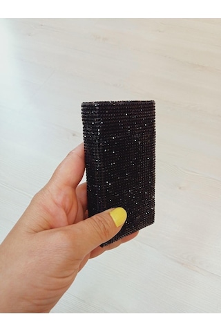 Nesgıft Siyah Swarovski Taşlı Slim (İnce) Uzun Sigara Kutusu