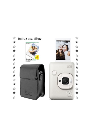 Instax Mini Liplay Hybrid Misty Fotoğraf Makinesi + 20'li Film + Deri Kılıf Set