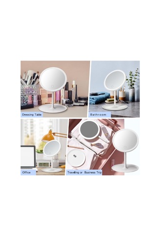 3 Renk Işık Modlu Parlaklığı Ayarlanabilir 90 Oynar Başlıklı Ayna