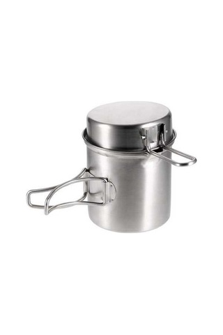 Tongxida Kamp Ve Doğa Etkinlikleri İçin Paslanmaz Çelik Tek Tencere - Taşınabilir Saklama Çantasıyla Gri Gümüş