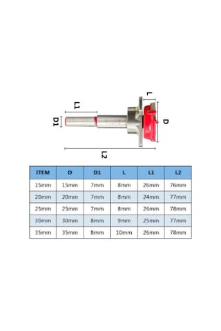 Ahşap Freze Ucu 15mm 20mm 25mm 30mm 35mm Panç Karot 5li Takım Uç