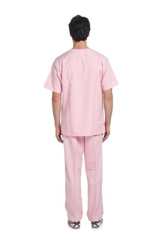 V Yaka Takım Kısa Kol Pembe