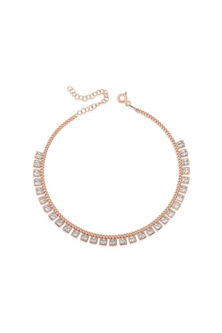 925 Ayar Gümüş Zirkon Taşlı Rose Halhal Çok Renkli