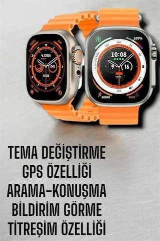 Suya Ve Toza Dayanıklı 45 Mm Akıllı Saat Bildirim Ve Cevapsız Çağrı Görüntüleme