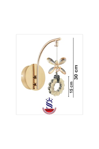 Şanled Halka Işlemeli Sarkıt Lüks Kristal Aplik 8w Gold Altın