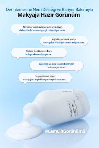Nem Veren Makyaj Öncesi Parlak Bitişli Bakım Losyonu Dermatory Hyaluron Barrier Skin Prep Lotion B5