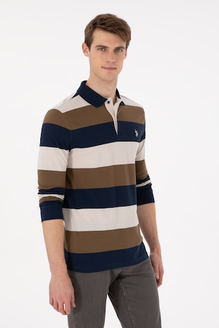 U.S. Polo Assn. Erkek Regular Fit Polo Yaka Haki Sweatshirt 50293428-VR027