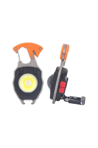 Mini Çalışma Işığı Çakmak Özellik Led Anahtarlık El Feneri Turuncu