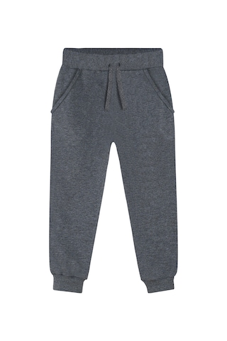 Unisex Çocuk Kışlık Basic Antrasit Beli Lastikli Eşofman Altı 6-13 Yaş
