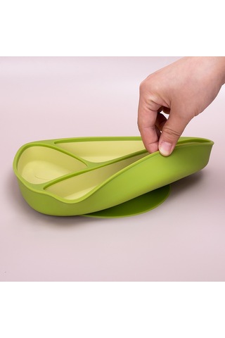 Jianfan Vakum Tabanlı Silikon Mama Tabağı Ve Kasesi Bebek Beslenme Seti Mor Tek Plaka 1 Mor