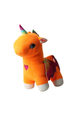 İthal Kumaş Gökkuşağı Kanatlı Unicorn Pegasus At Figür Peluş Oyuncak Uyku & Oyun Arkadaşı Büyük Boy 001