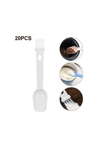 Dancemonkey Ölçekli 20 Adet Kahve Çekirdeği Değirmeni Temizleme Fırçası Beyaz White Hair - Pratik Temizleyici Set Beyaz