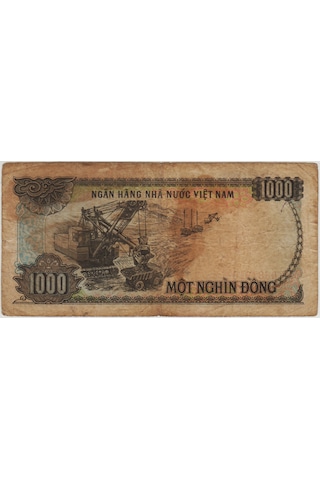 Vietnam 1000 Dong 1987 Ho Chi Minh Portreli. Temiz.
