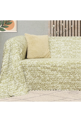 Softmicro Gökkuşağı Desenli Boho 180x300 Cm Koltuk Örtüsü Şalı
