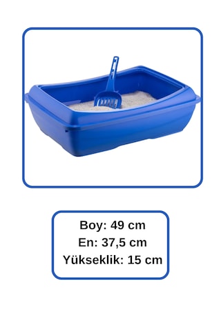 Vekorr Kedi Tuvaleti Kırılmaz Açık Evcil Hayvan Kum Kabı Kum Kürek