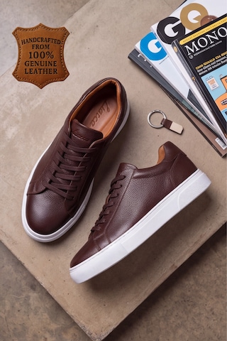 Liarca Ghostwood - Hakiki Deri Sararmaz Faylon Taban Kahverengi Beyaz Erkek Sneaker Ayakkabı Kahverengi - Beyaz