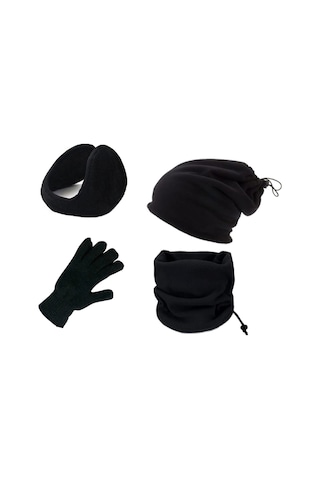 Btl Store Polar Boyunluk-bere-kulaklık Ve Yün Eldiven 4'lü Set Siyah