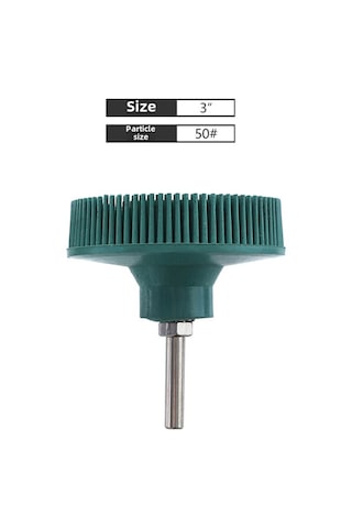 Mufunye Ruıtool 3 İnç Yeşil 50 Elektrik Matkap Fırçası - Pürüz Kaldırma, Parlatma Ve Taşlama İçin Zırh Kum Kauçuk Zımpara Fırçası
