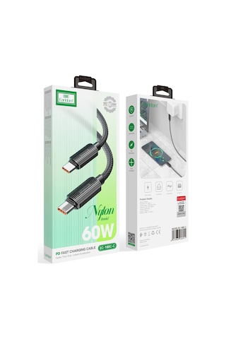 Earldom EC-188CC 1 M 60W Hasırlı Type-C To Type-C Pd Hızlı Şarj Kablosu M414