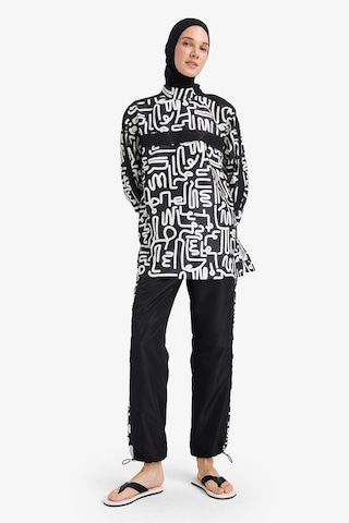 DeFacto Regular Fit Su İtici 3'lü Desenli Burkini Tesettür Mayo Takım E7996AX25HSBK81