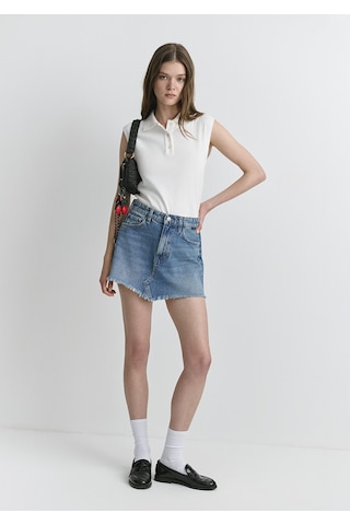 Mavi - Tiera Classic Denim Puslu Indigo Mavi Jean Etek 1310654-89730 Mavi